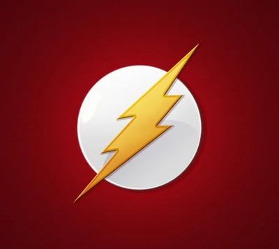 Ikonisches Flash-Logo auf einem kräftigen Hintergrund