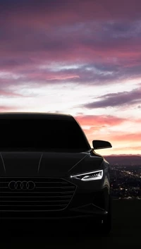 audi, voiture, œil, nuit