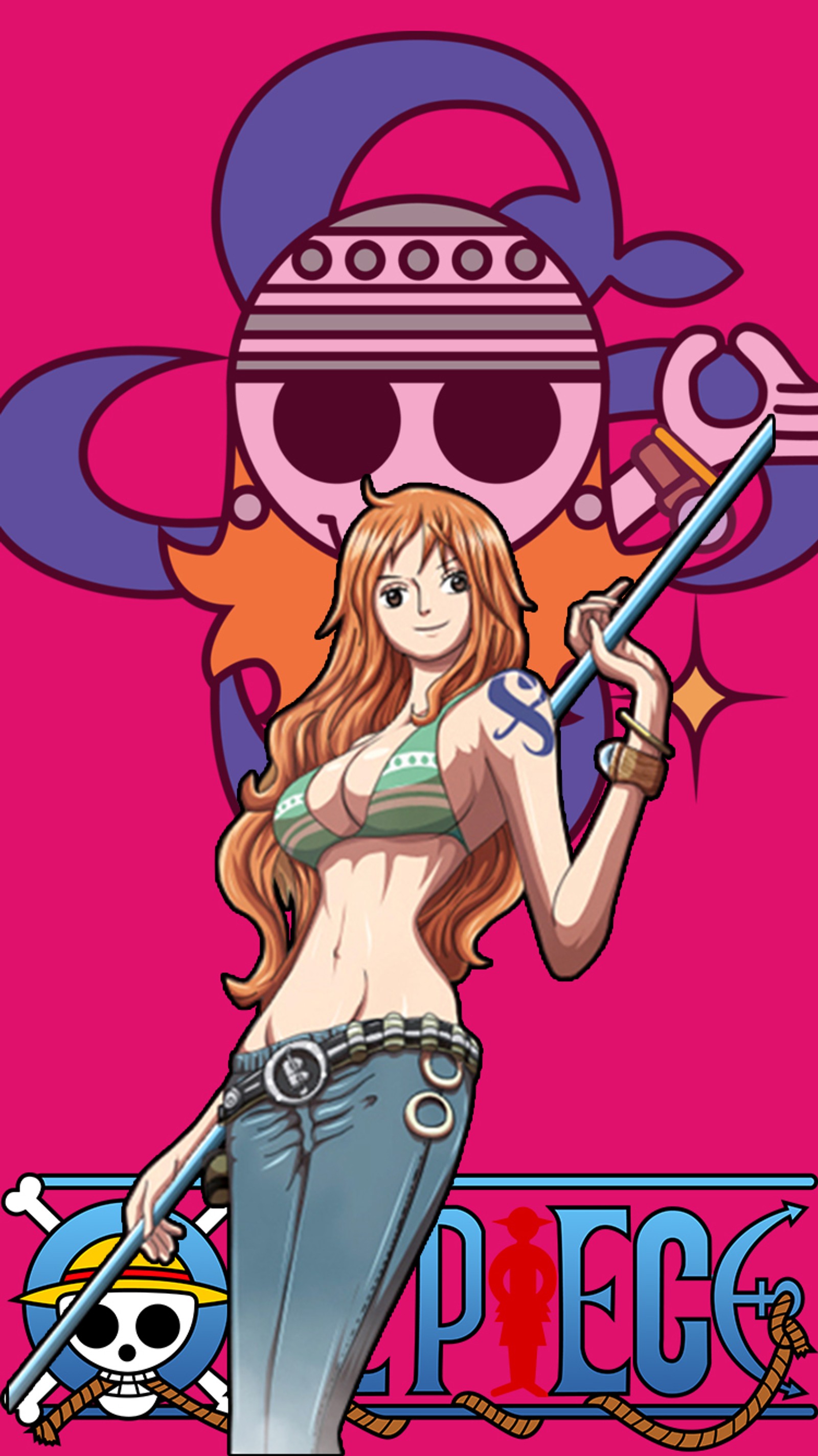 Chica anime con una espada y un sombrero sosteniendo una espada (anime, luffy, nami, one piece)