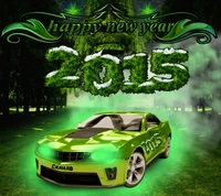 Happy New Year 2015: Festive Camaro in a Green Wonderland