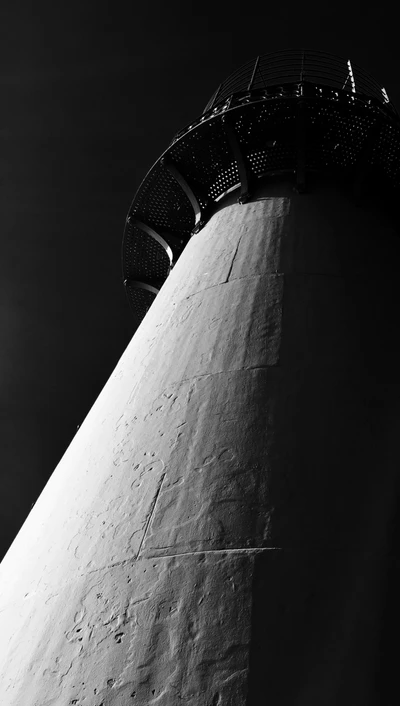 noir, noir et blanc, sombre, phare