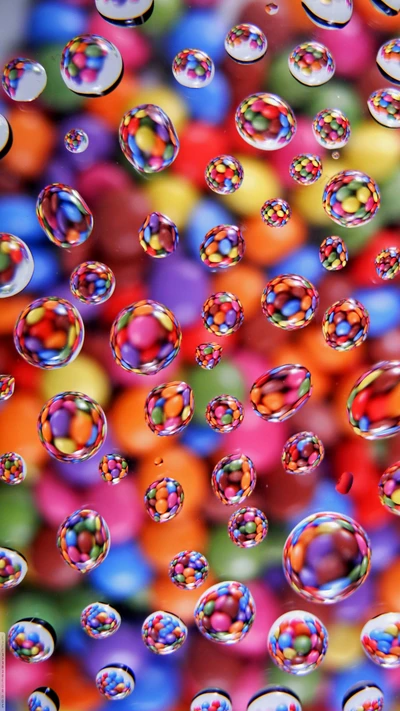 bulles, coloré, design, papier peint