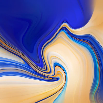 Vibrant Swirls of Blue and Gold: Samsung Galaxy Note Wallpaper