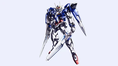 GN-0000 00 Gundam Render em fundo branco - Arte Anime 5K