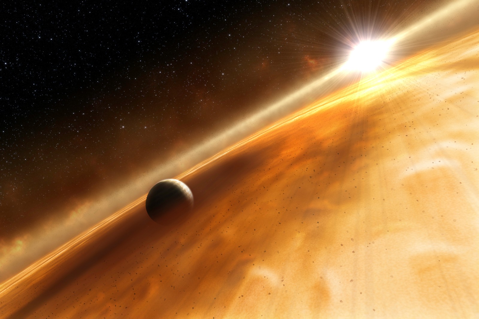 Lade erde, stern, exoplanet, planet, universum Hintergrund herunter