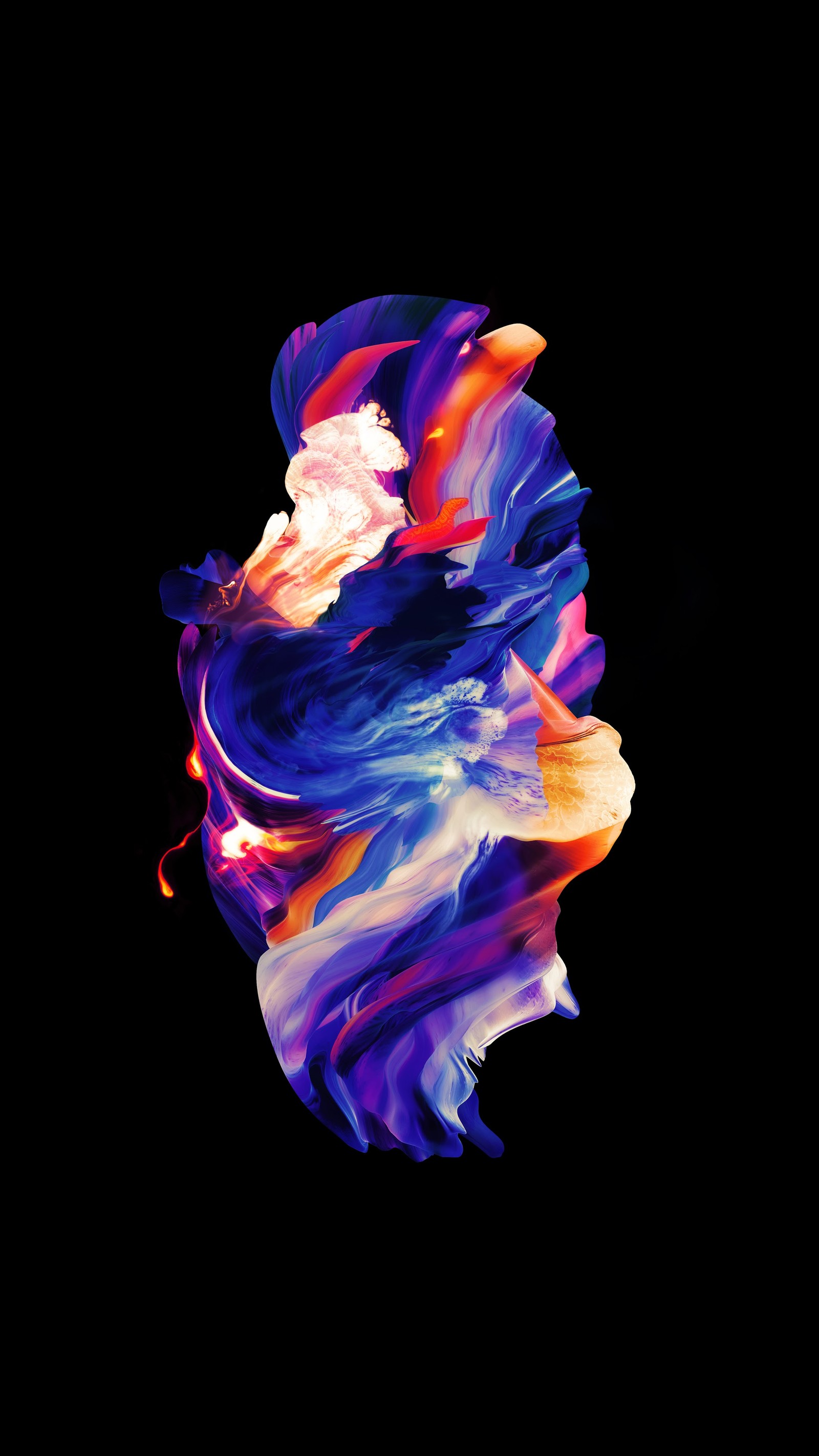 A close up of a colorful liquid painting on a black background (oneplus 5, amoled, oneplus 6, colorfulness, electric blue)