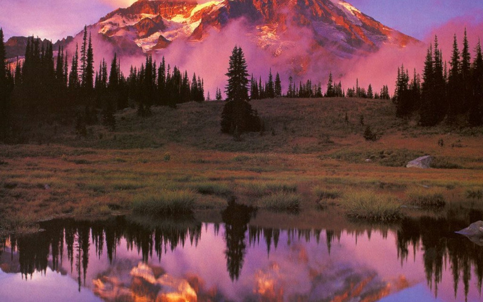 Descargar fondo de pantalla monte rainier, mount rainier, montaña, naturaleza, reflexión