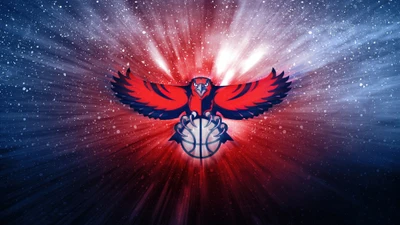 Logo de Atlanta Hawks NBA con fondo dinámico