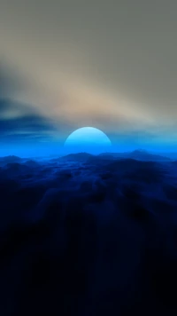 alone, blue, left me, moon, standing wallpaper