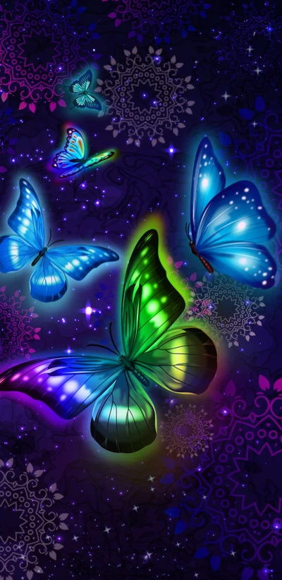 Magical Butterflies Dancing Among a Cosmic Nebula