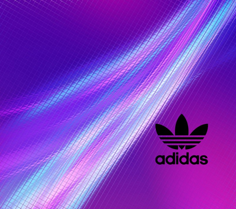 Логотип adidas на фиолетовом и синем фоне (логотип)