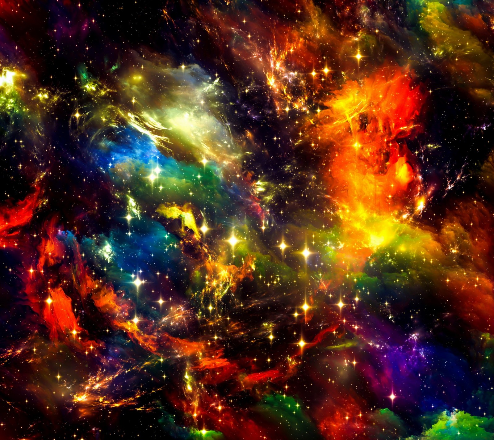 Acercamiento de una galaxia colorida con estrellas y nebulosas (colorido, cosmos, fantástico, galaxia, universo)