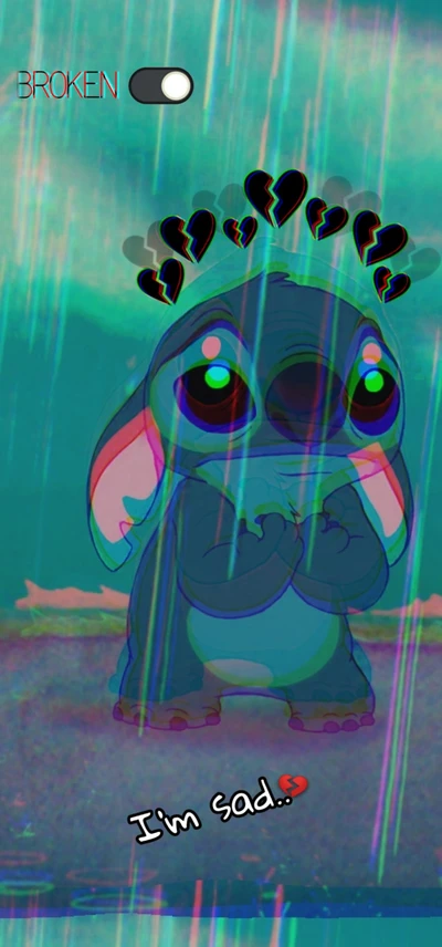 sad, stitch