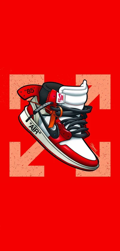 Ilustração artística do Off-White Air Jordan 1