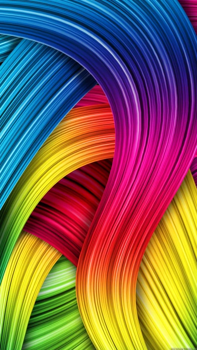 Vagues de couleur abstraites 3D vibrantes