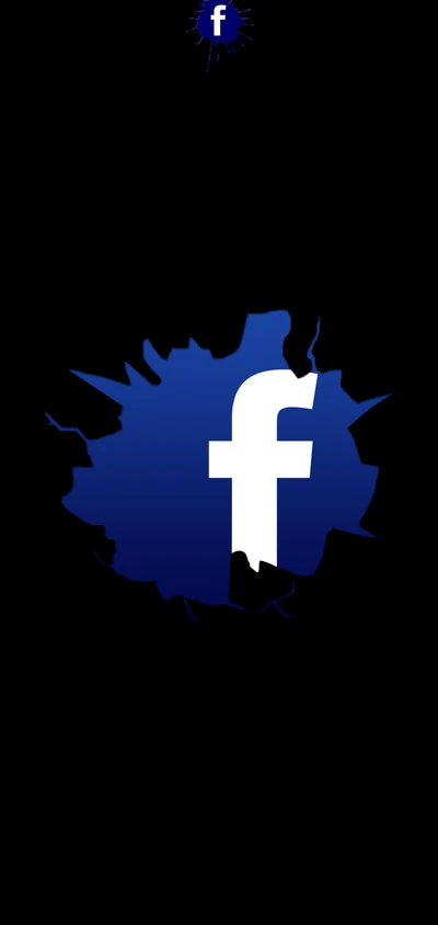 Samsung Note 10 Plus Facebook Logo on Black Background