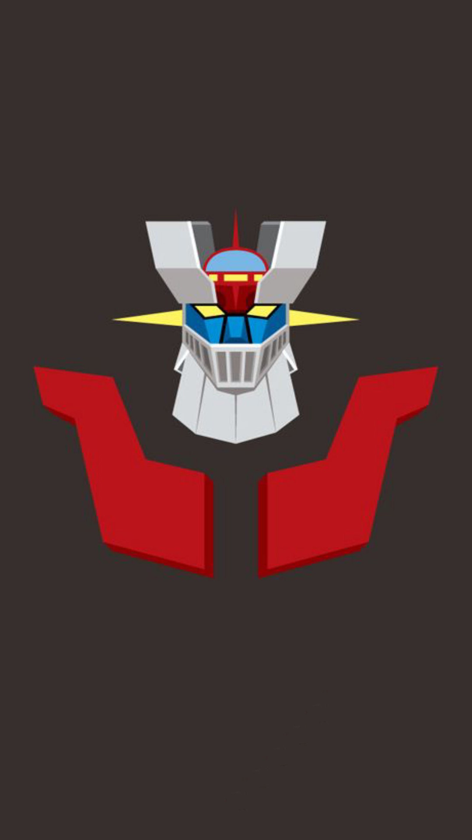 A stylized illustration of a robot with a red and white tail (mazinga, mazinga z, mazinger, mazinger z)