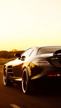 black, mercedes slr, road