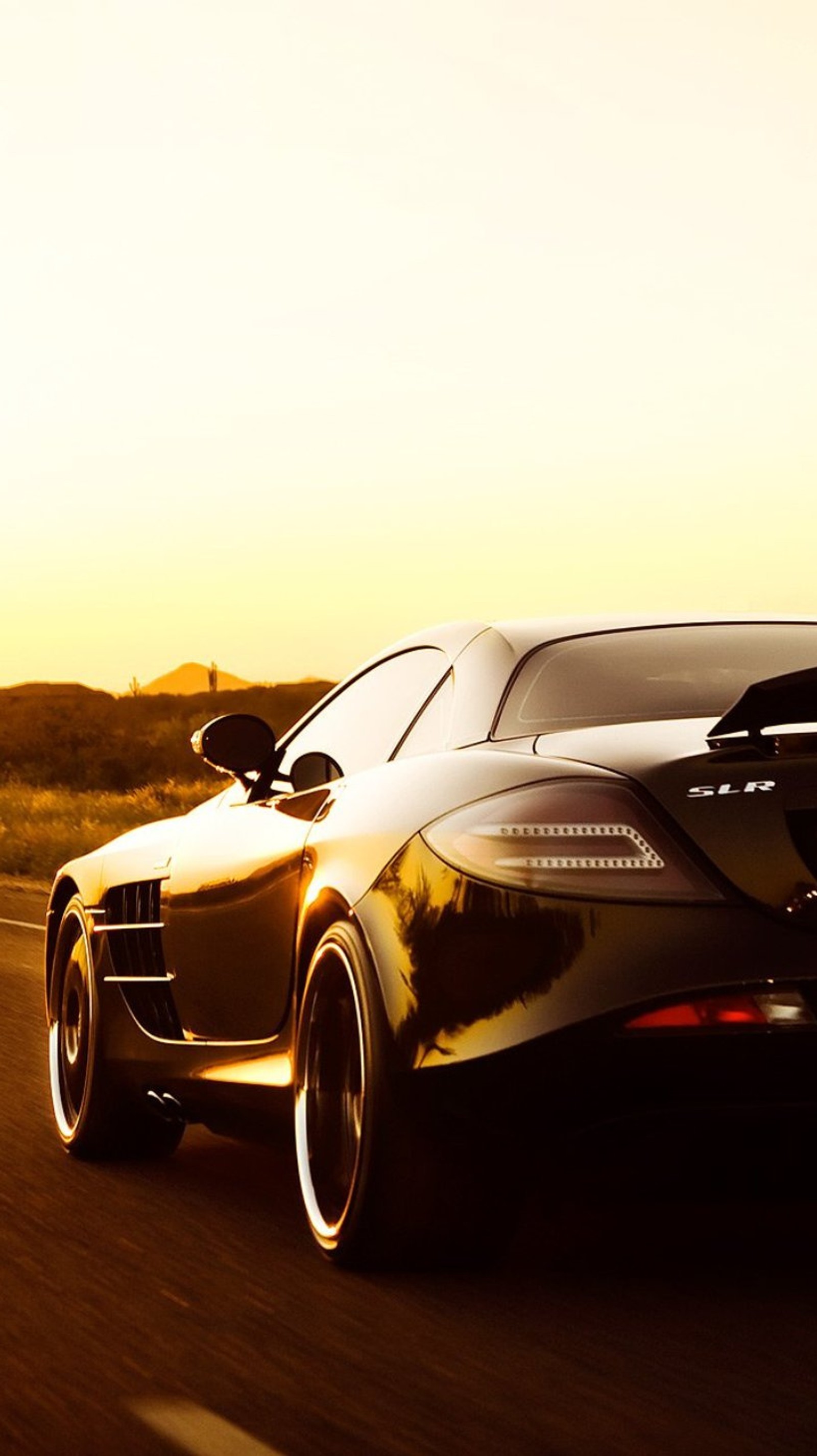 black, mercedes slr, road Download Wallpaper