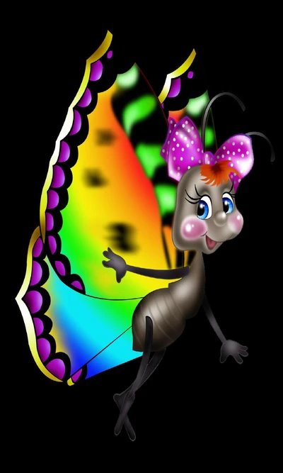 Colorful Abstract Butterfly Character with Playful Design