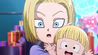 Android 18 sorprendida con un bebé en Dragon Ball Daima