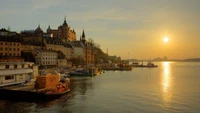 stockholm, waterway, river, water, town wallpaper