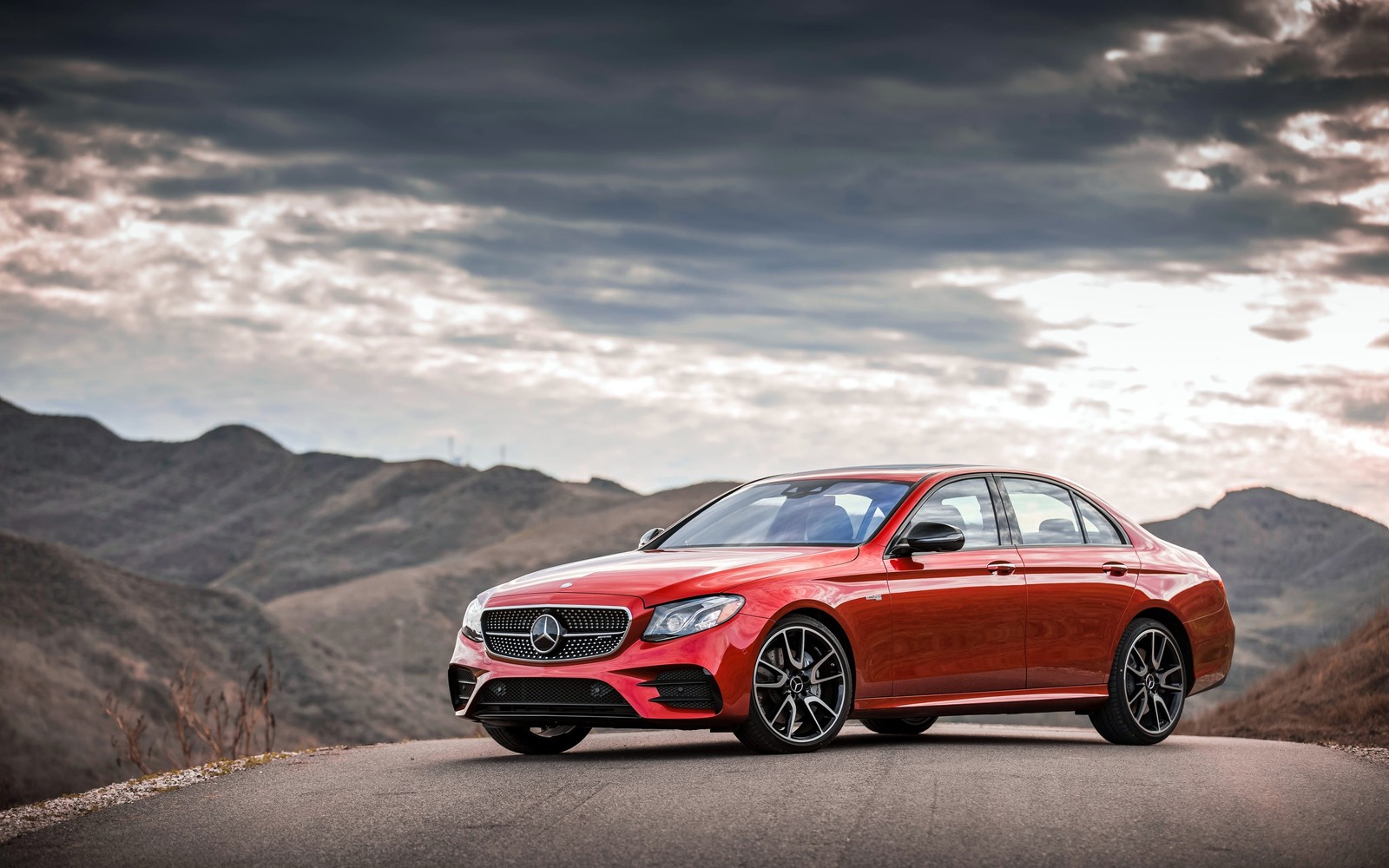 The mercedes s - class sedan is parked on a mountain road (car, wheel, mercedes benz sls amg, mercedes benz, mercedes amg)