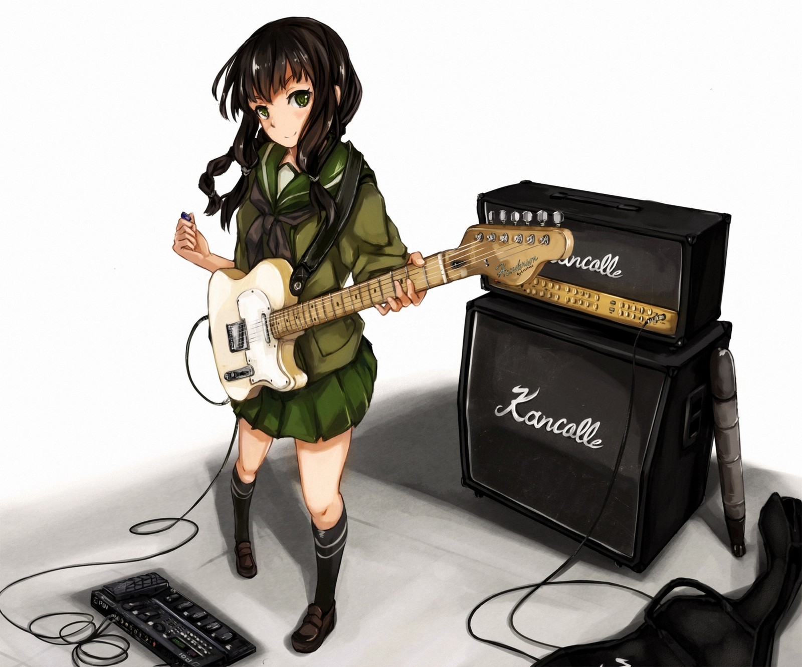 kantai collection, guitar, guitarist, musician, electronic instrument wallpaper