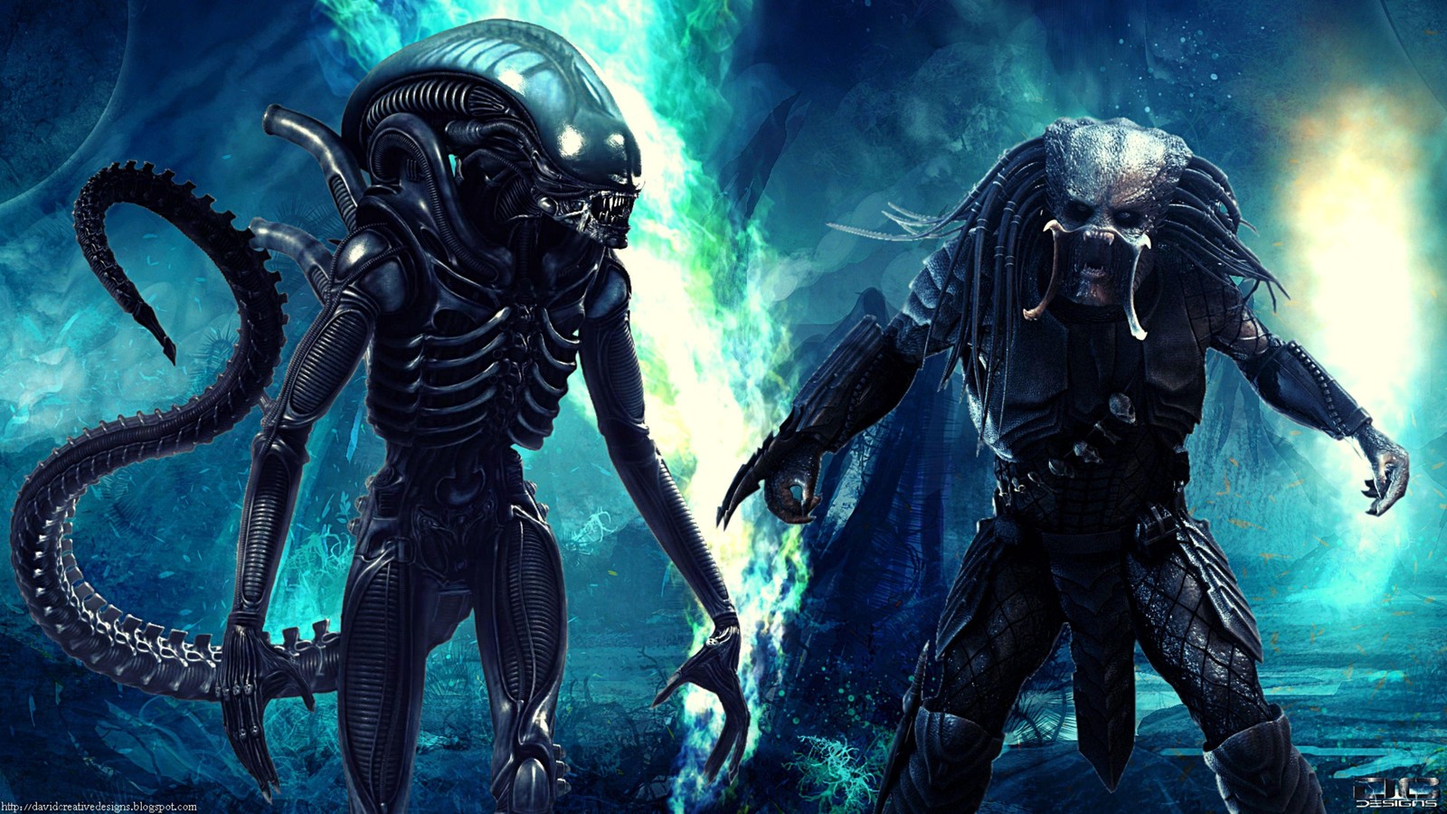 alien, predator, aliens vs predator, animation, action adventure game wallpaper