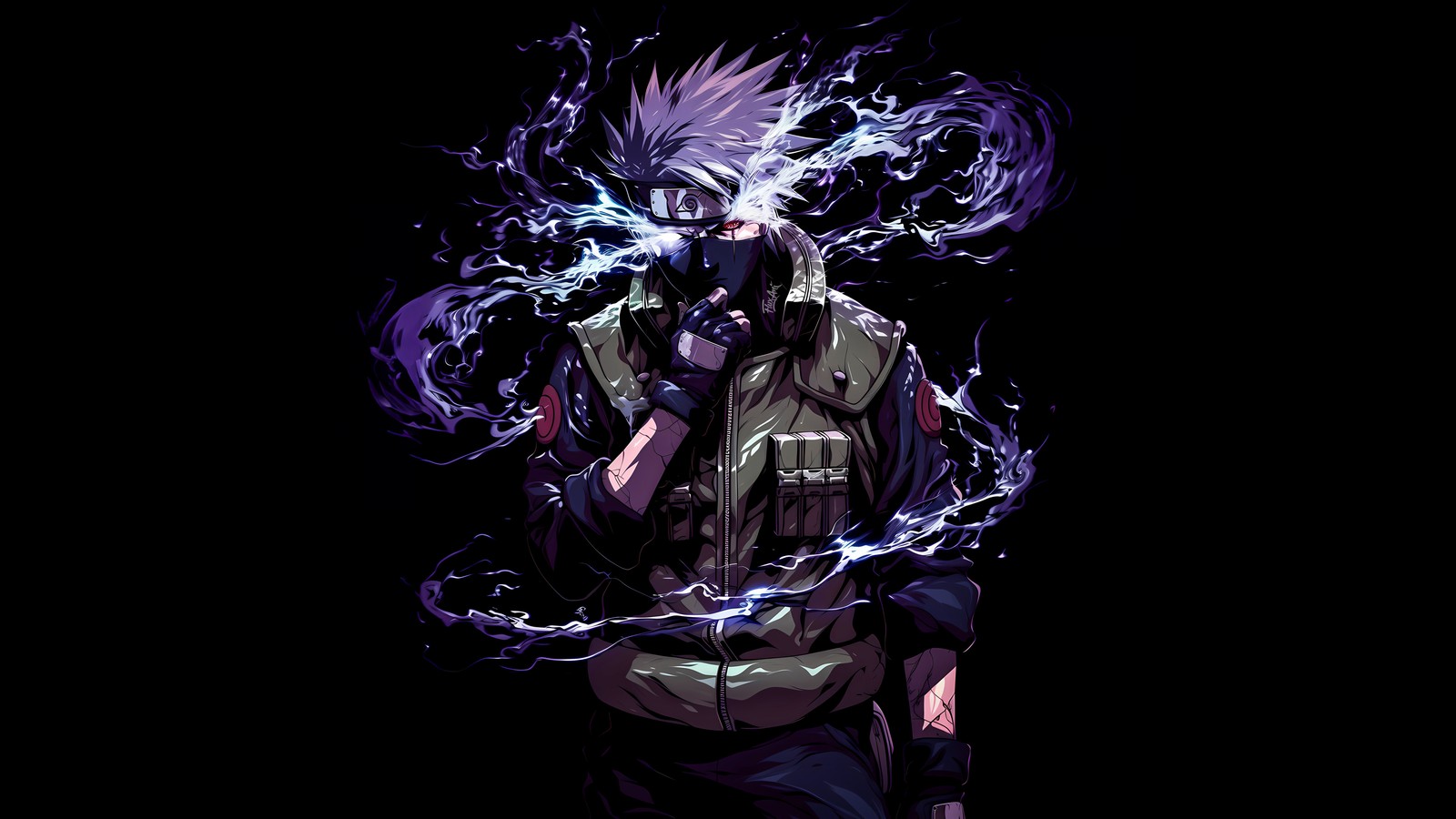 Anime, anime, black background, guy, smoke, guy, guy, guy, guy, (kakashi hatake, ai art, 5k, 8k, naruto)