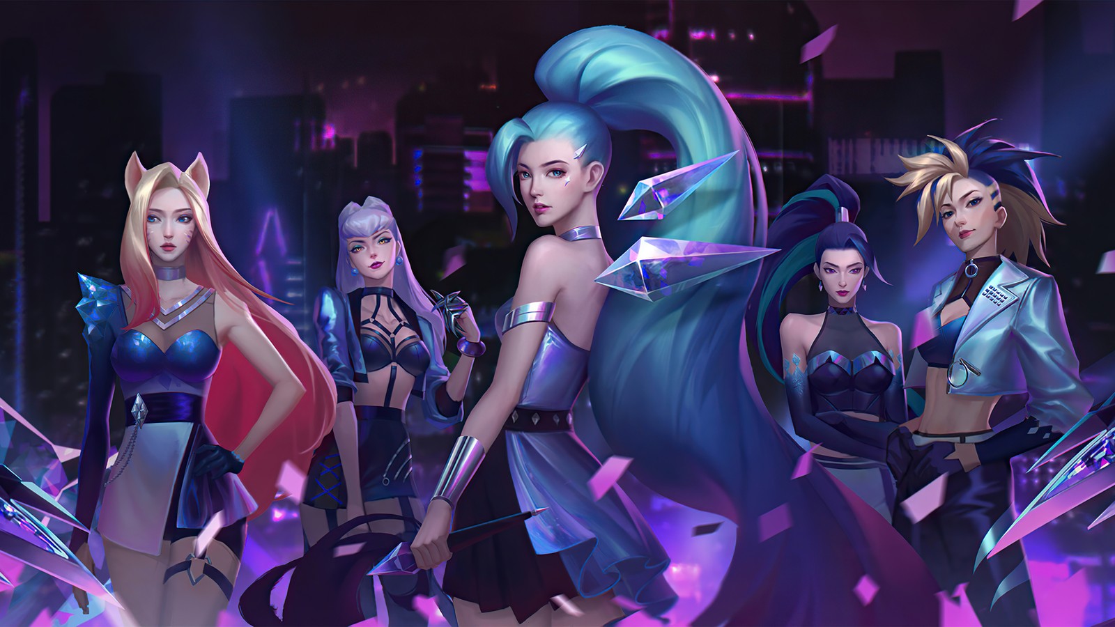 kda, all out, more, seraphine, ahri Download Wallpaper