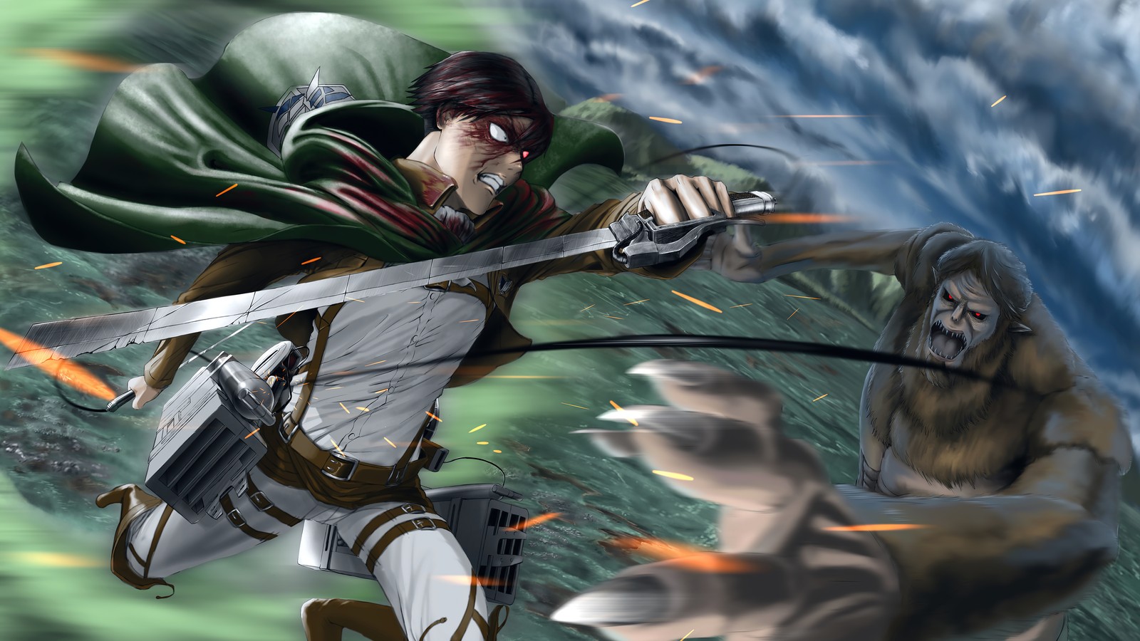 levi ackerman, beast, titan, attack on titan, shingeki no kyojin Download Wallpaper