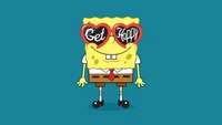 SpongeBob SquarePants avec des lunettes "Deviens Heureux