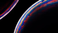 Vibrant Abstract Soap Bubbles on Black Background