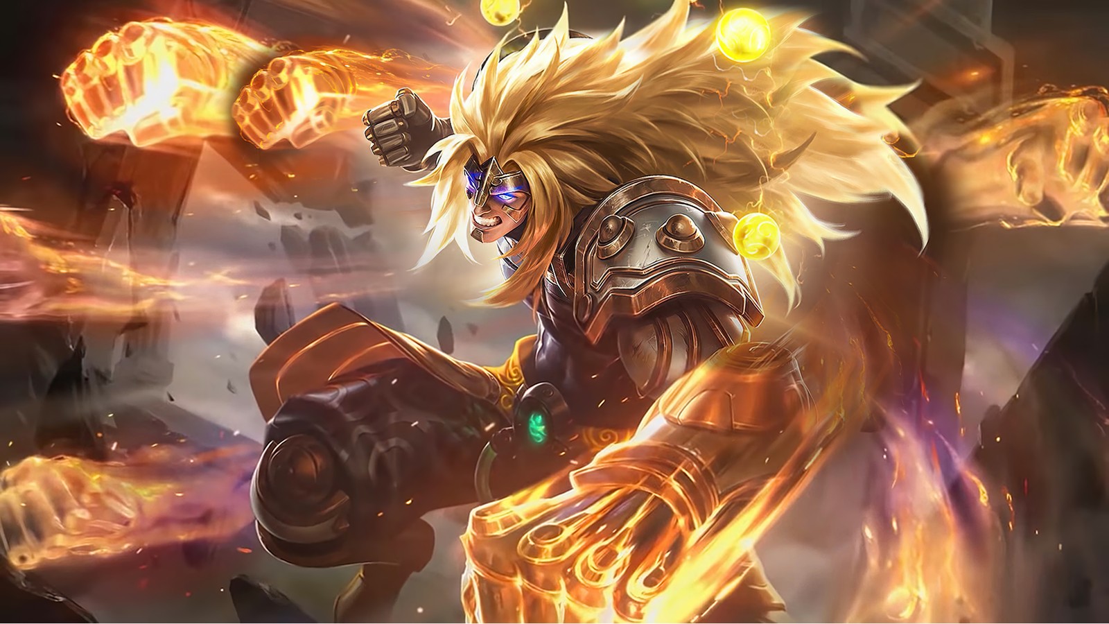 Gros plan d'une personne tenant une boule de feu (badang, poing de zen, mobile legends, bang bang, ml)