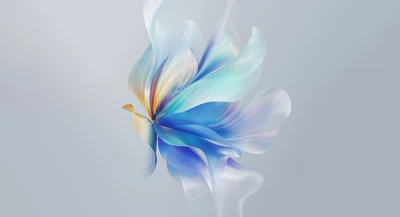 Abstract floral design with soft pastel colors on a white background, featuring a stylized representation of a butterfly, ideal for 4K wallpaper.