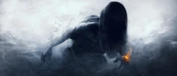 Dark Demon Emerges from Smoke: A Striking Ubisoft Illustration for a Shooter Game