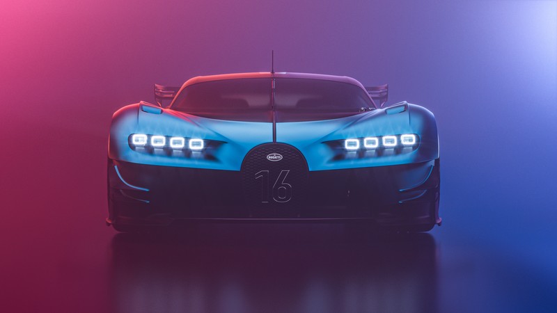 Bugatti vision - самый быстрый суперкар в мире (bugatti chiron vision gt, cgi, гиперспортивные автомобили, машины, обои 4k)