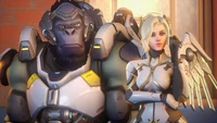 overwatch 2, video game, overwatch, winston, mercy