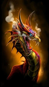 dragon, red wallpaper