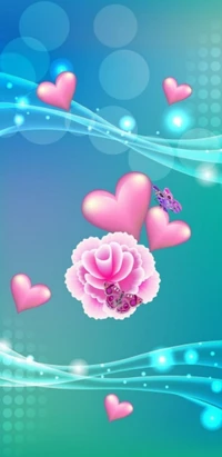 butterfly, carnation, floral, flowers, heart wallpaper