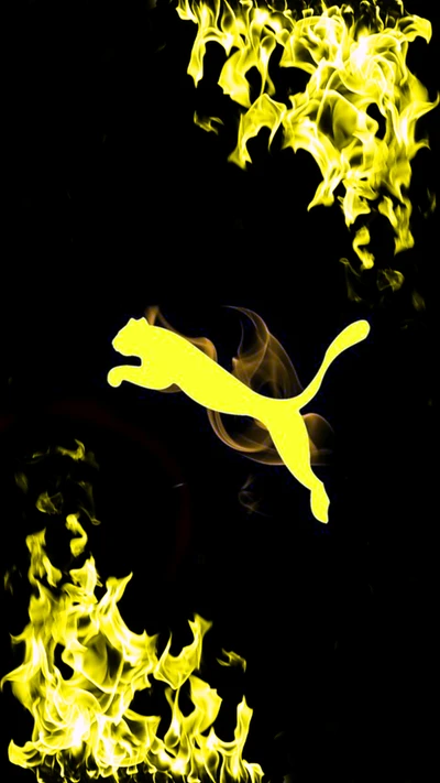 Logo Puma entouré de flammes