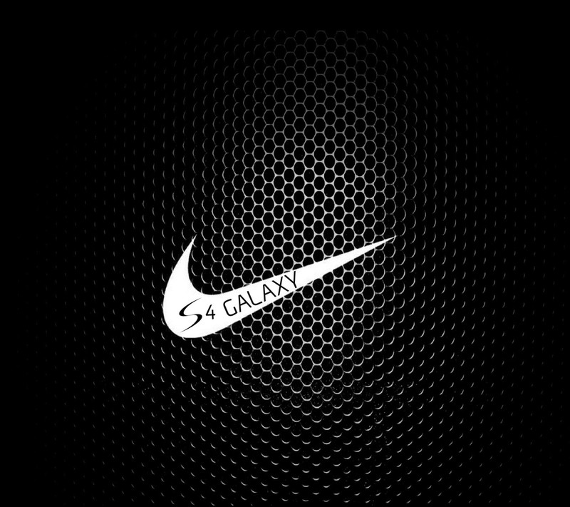 Крупный план черно-белого логотипа nike на сетчатом фоне (android, чёрный, галактика, джордан, jordan)