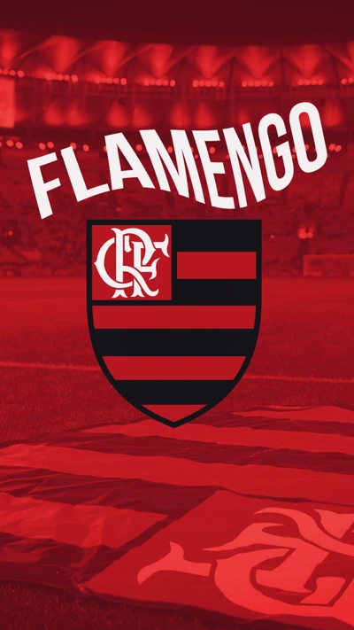 Emblema do Clube de Futebol Flamengo em um fundo vermelho