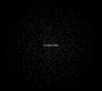 Samsung-Logo auf dunklem Hintergrund mit pixelierter Textur