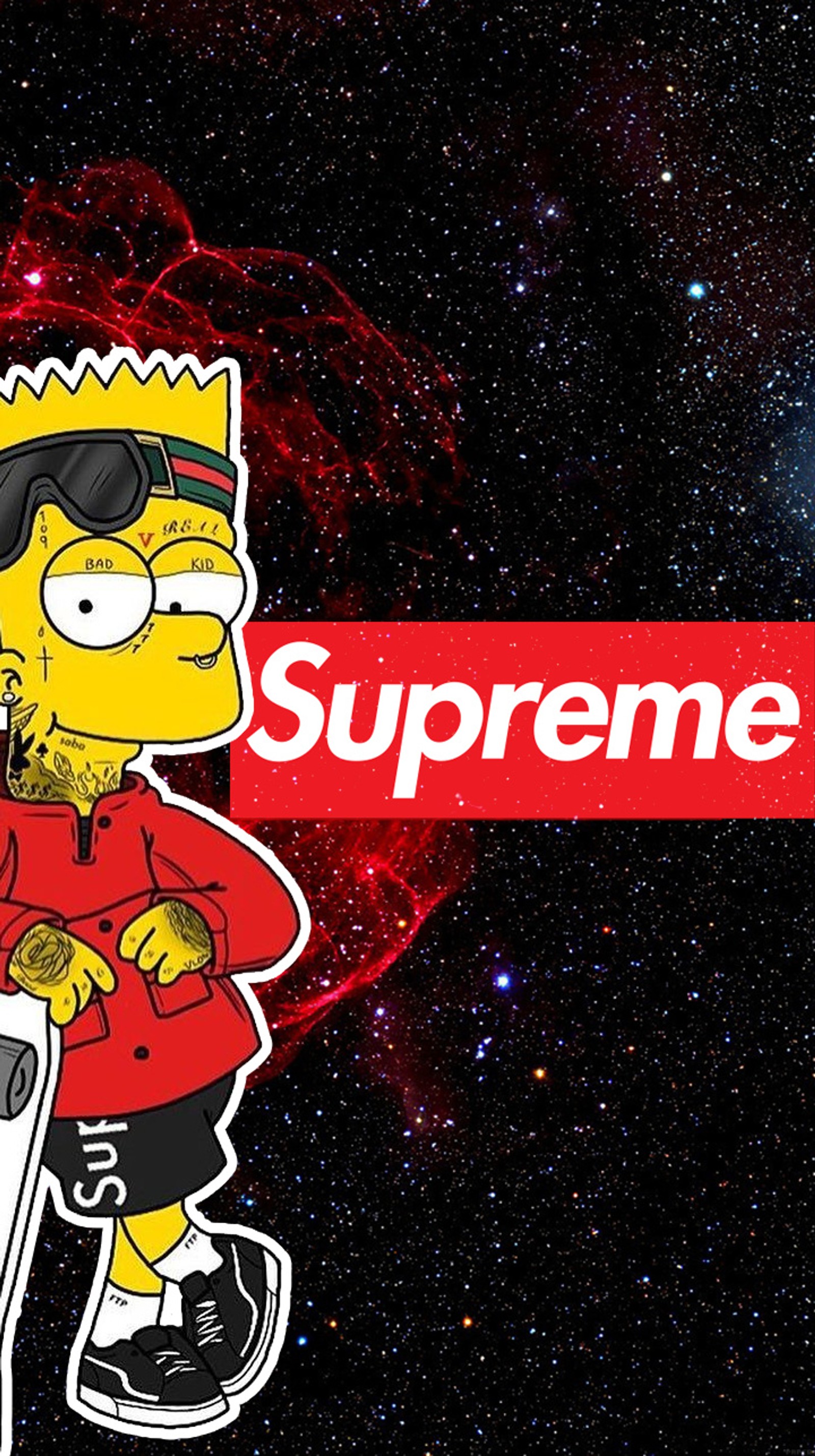 Descargar fondo de pantalla bart simpson, bart simpsons, bart simpsons supreme, bart supreme, galaxia