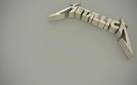 Metallica-Logo im metallischen 3D-Design