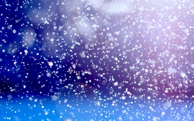 Flocons de neige dans un espace bleu et violet rêveur