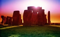 Stonehenge at Dawn: A Historic Landmark Bathed in Sunlight