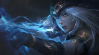 Скачать обои ashe, lol, league of legends, видеоигра, искусство